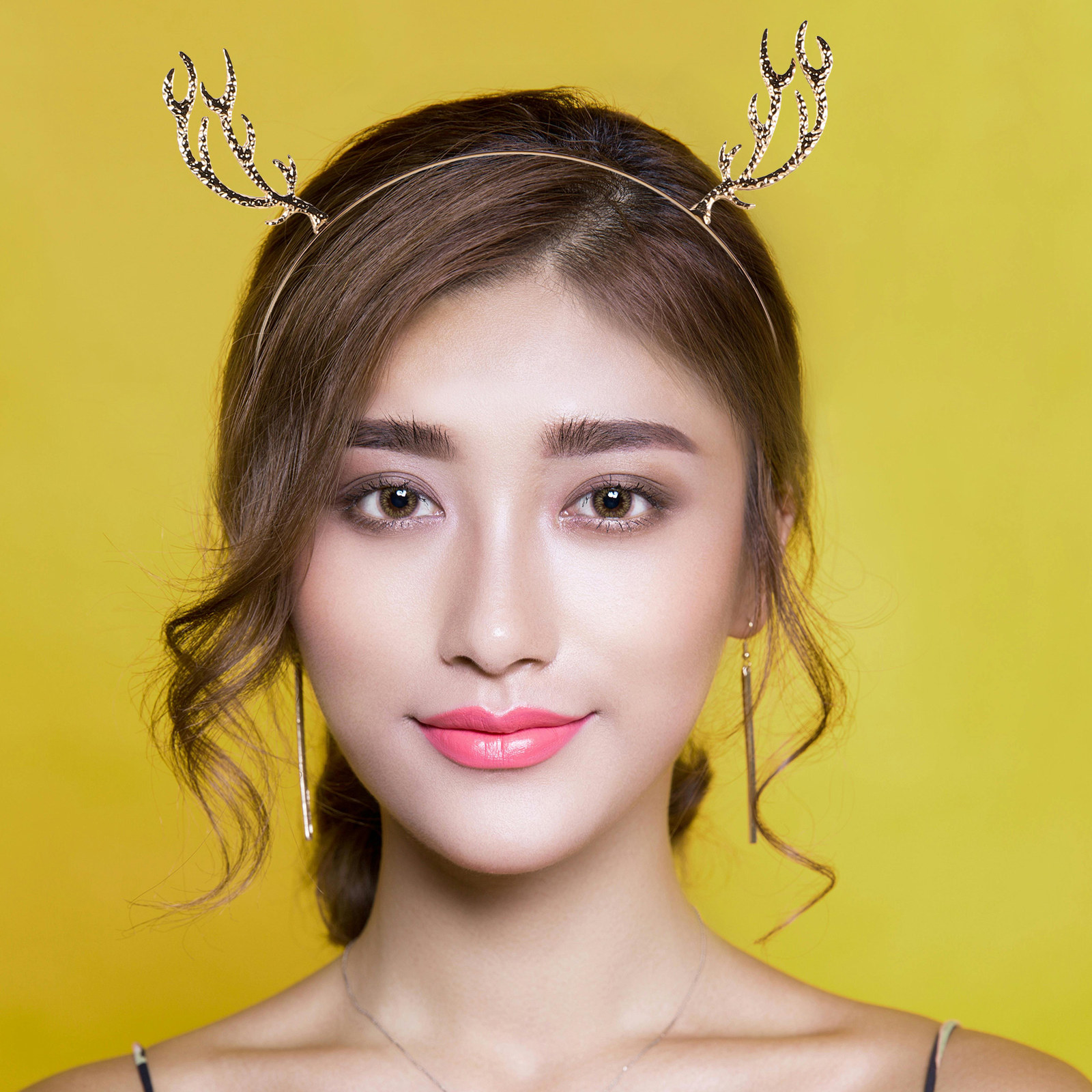 Reindeer Antlers Headband - Diadema de metal con adornos de