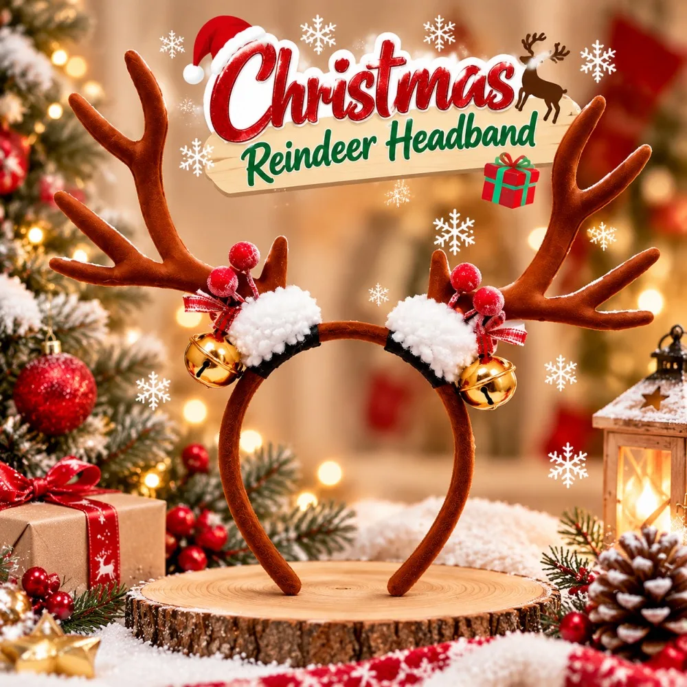 Diadema navideña con forma de  - Reindeer Antlers Headband reseña y precio