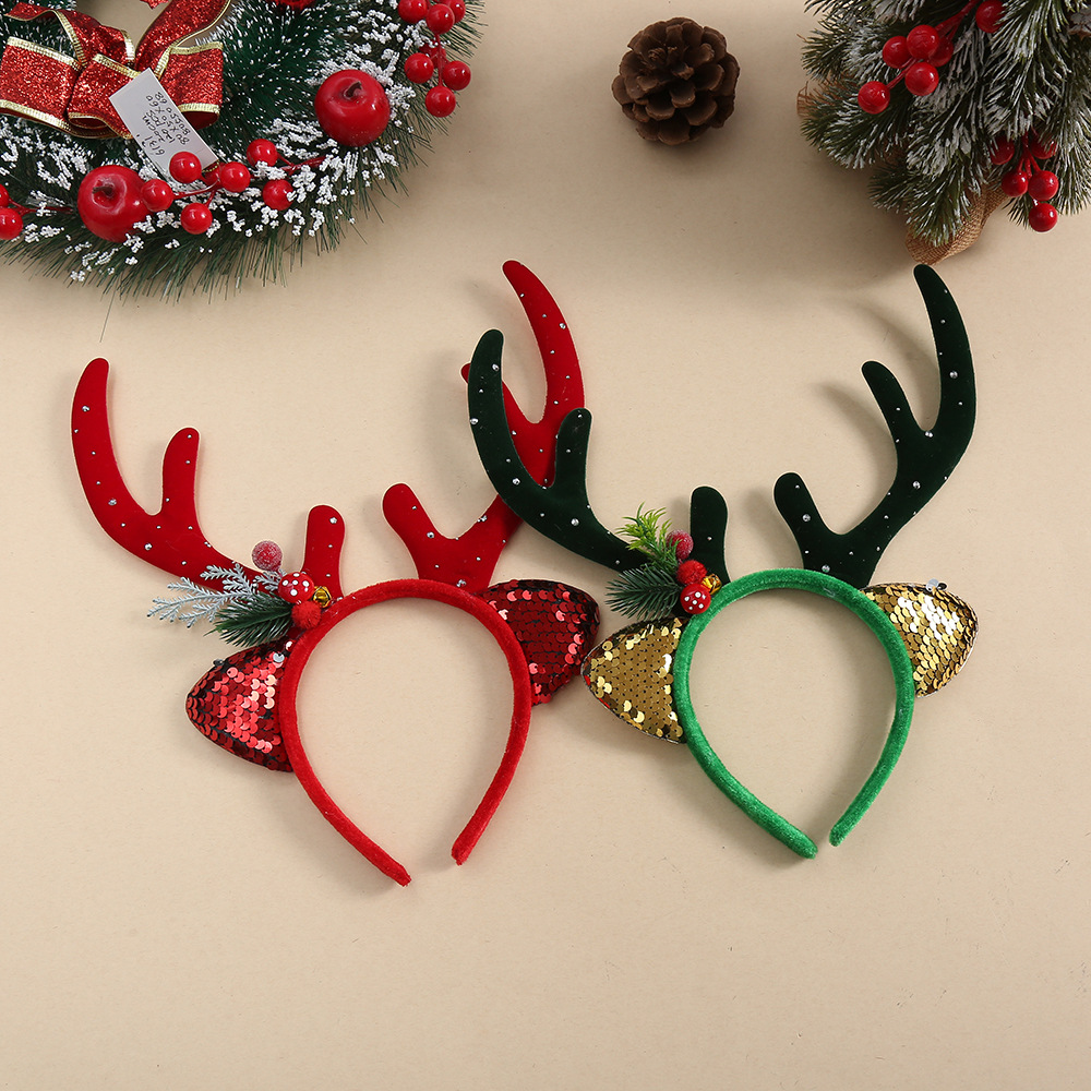 1 unidad: diadema navideña con - Reindeer Antlers Headband reseña y precio