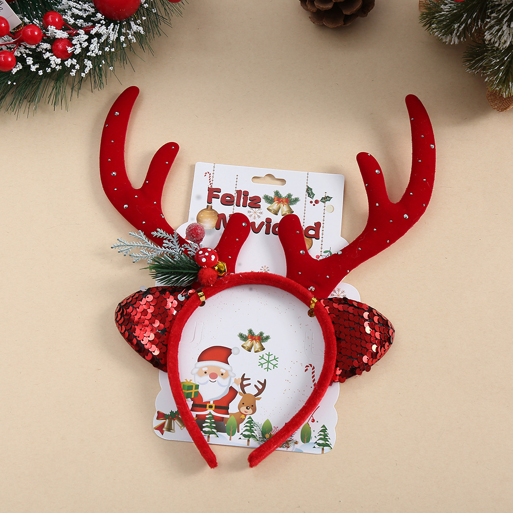 1 unidad: diadema navideña con - Reindeer Antlers Headband reseña y precio