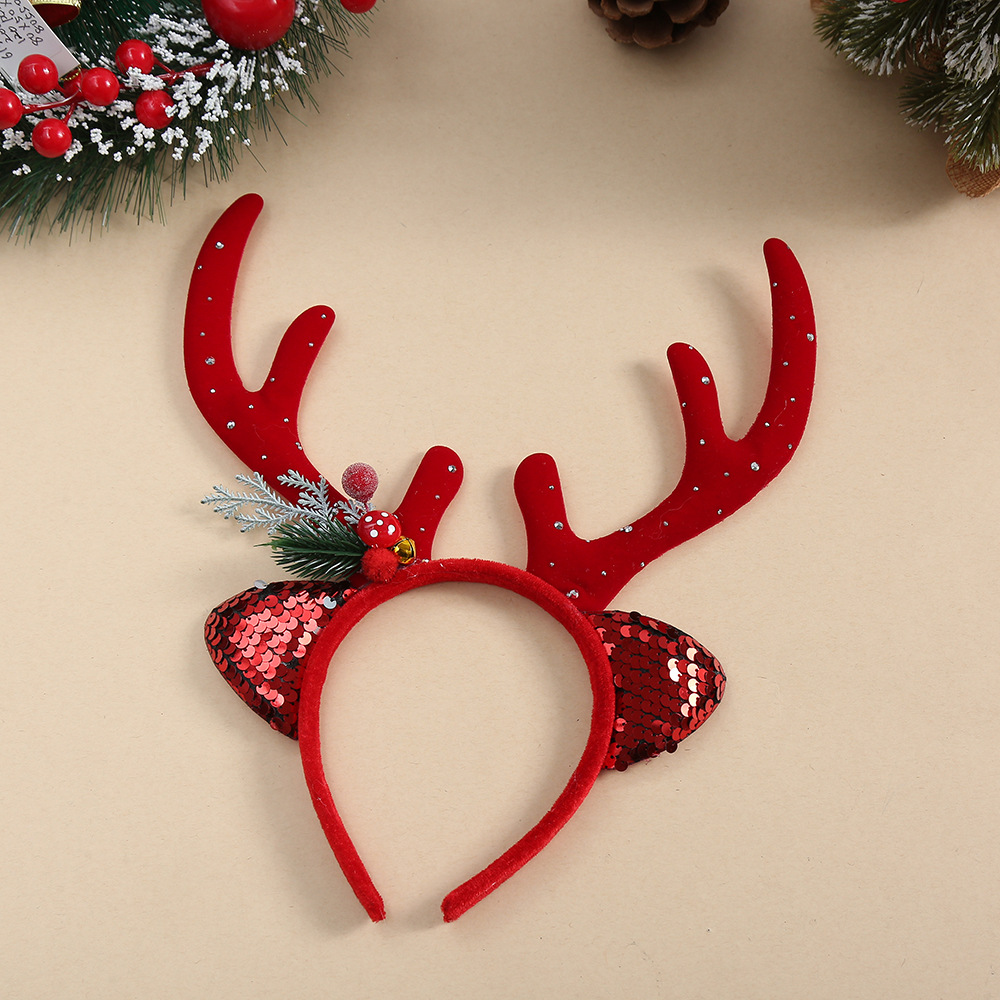 1 unidad: diadema navideña con - Reindeer Antlers Headband reseña y precio