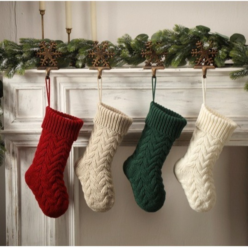 Calcetines navideños de punto, - Christmas Stocking Hanging reseña y precio