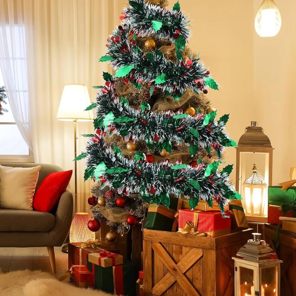 Guirnalda navideña reutilizabl - Tinsel Garland Decoration reseña y precio